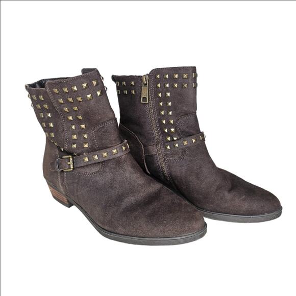 Lauren Ralph Lauren Shoes - Lauren Ralph Lauren Brown Shaelynn Studded Suede Ankle Boots Size 8